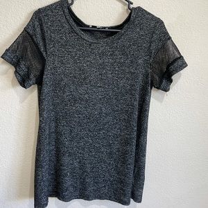 Purple snow large mesh sleeve T-shirt